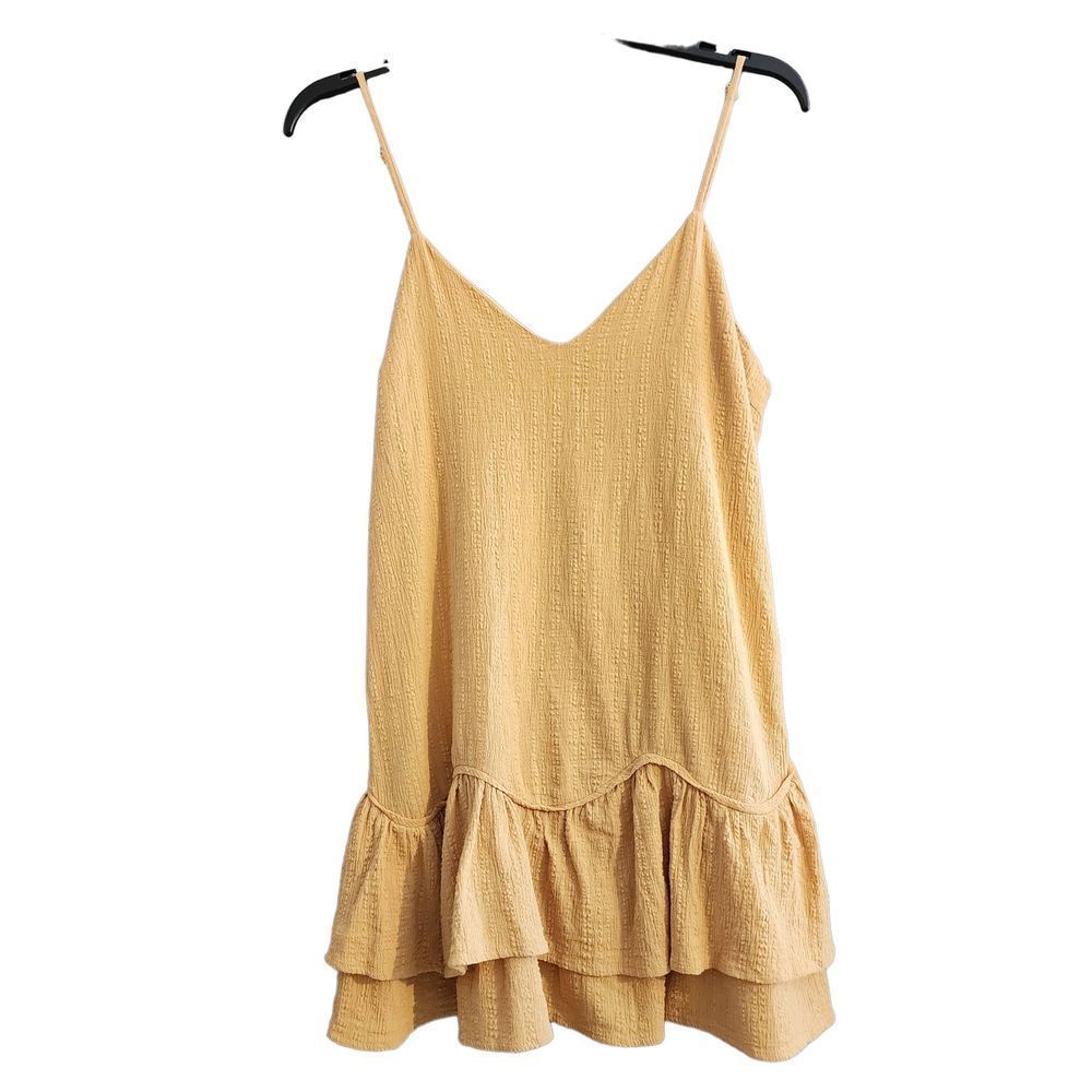 Very J Spaghetti Strap Cotton Yellow Dress Size Small